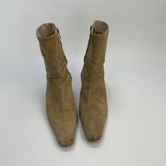 Y2K Steve Madden Tina Tan Suede Boots Women’s Size 7 Leather Upper Kitten Heels - Picture 5 of 14